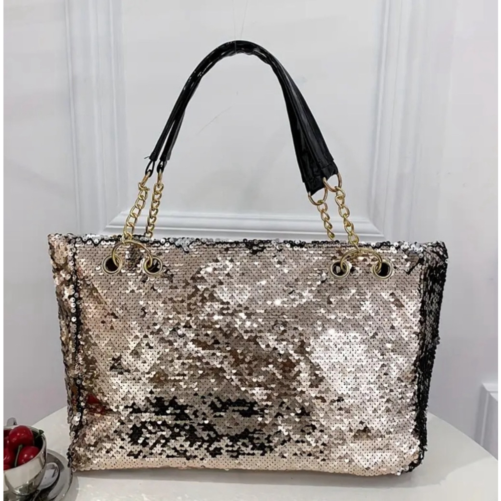 The Twinkle Champagne Sequins Tote Bag